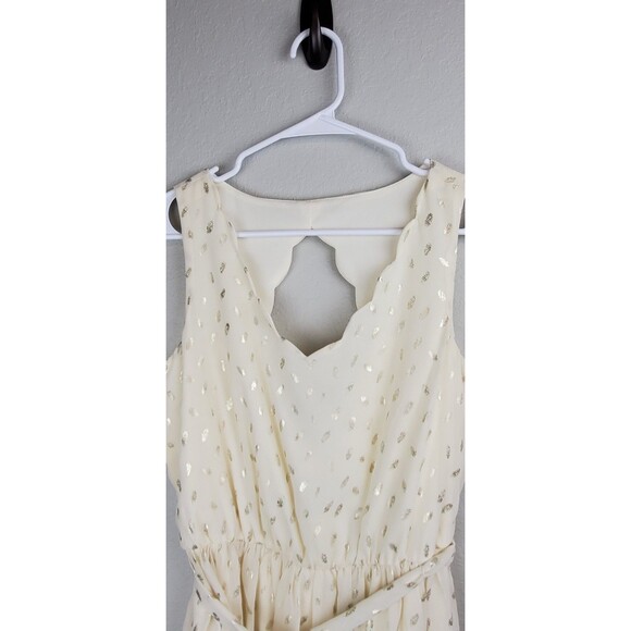 By & By Women's Medium Cream & Gold Dress Cutout Back Removable Waist Tie - Picture 3 of 10